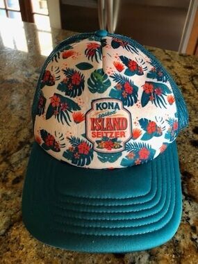 Kona Sol Teal Floral Island Seltzer Trucker Hat